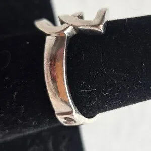 Elle | Jewelry | Sterling Silver Elle 925 Open Leaf Ring Ruby Inlay ...